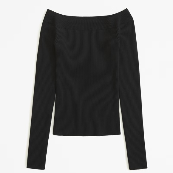 Abercrombie & Fitch Black Off-the-Shoulder Top - Picture 1 of 1